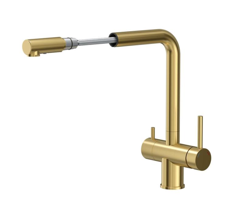 Quadri Ellesmere Grifo de Cocina PVD Oro de 3 vías con conexión adicional para agua filtrada 1208967781