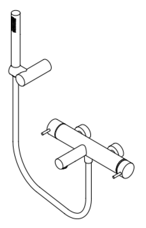 Revolución del Agua Mezclador de Ducha Flow de doble vía con ducha de mano cromada T130N01
