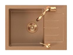 Quadri Kendal Set con Grifo de Cocina, Dispensador de Líquido y Fregadero de Granito Color Cobre 60x44 cm con Escurridor y Tapón de Cobre y Rebose - 1208967840