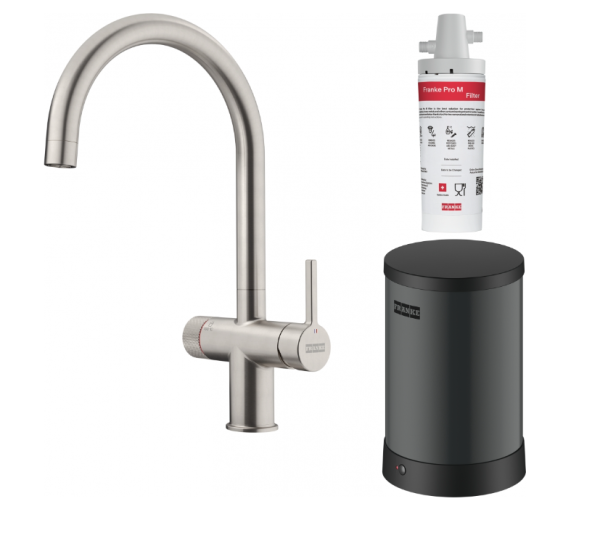 Franke Maris water hub 4L caldera 3-1 con grifo de agua hirviendo mecánico Twist de acero inoxidable 160.0711.523