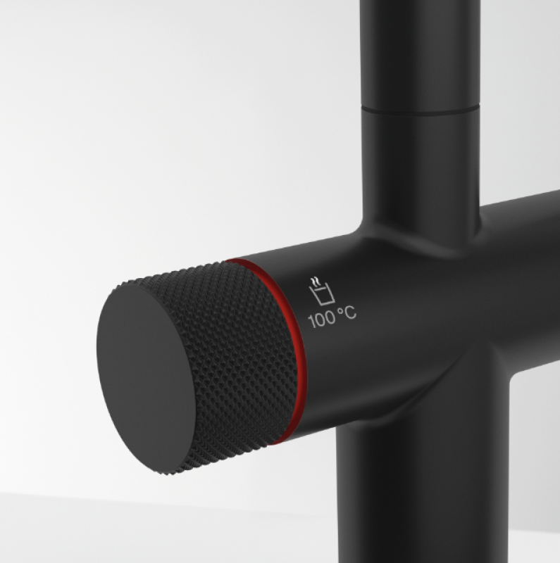 Franke Maris Water Hub 4L boiler 3-en-1 con grifo de agua hirviendo mecánico Twist en negro mate con bypass de hub de agua 1208967862