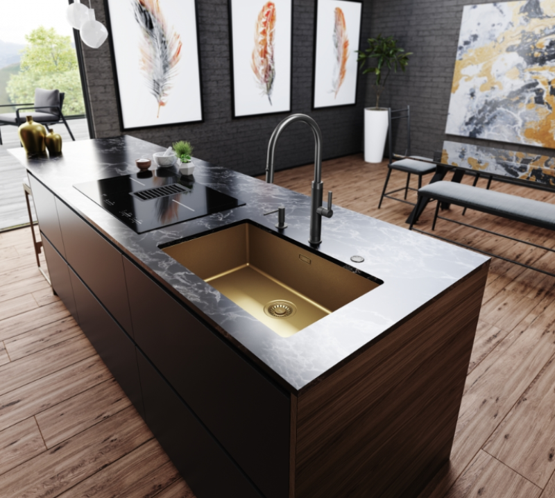 Franke Mythos Masterpiece Grifo de Cocina Antracita con Salida en J y Rociador Extraíble - 115.0711.555