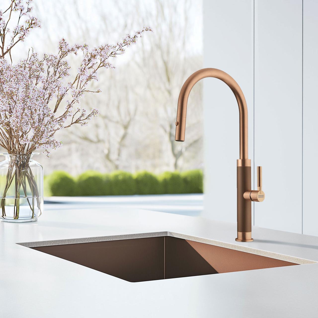 Franke Mythos Masterpiece Grifo de Cocina Cobre con Caño en J y Ducha Extraíble - 115.0711.557 - Productafbeelding 2