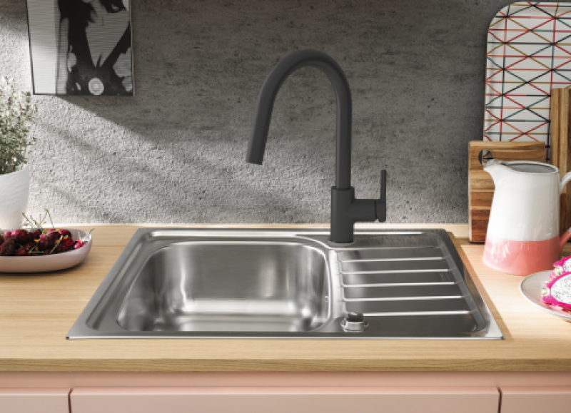 Franke Lina Grifo de Cocina Onyx con Ducha Extraíble 115.0626.055