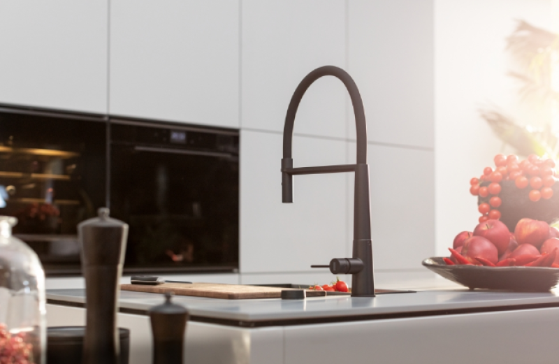 Franke Icon Monomando para Fregadero con Ducha Extraíble Flexible, Negro 115.0690.598