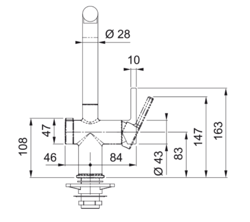Franke Active Twist Grifo Monomando de Acero Inoxidable con Caño Fijo y Control de Desagüe Integrado 115.0653.504