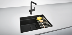 Franke Active Twist Monomando Negro con Caño Fijo y Control de Desagüe Integrado 115.0669.768.