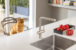 Franke Active Twist Monomando Acabado en Acero Inoxidable con Caño Extraíble y Control de Desagüe Integrado 115.0653.505