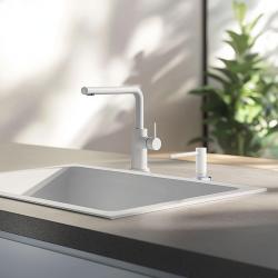 Dosificador de jabón empotrado para cocina Franke Active, granito Polar White blanco 112.0633.079