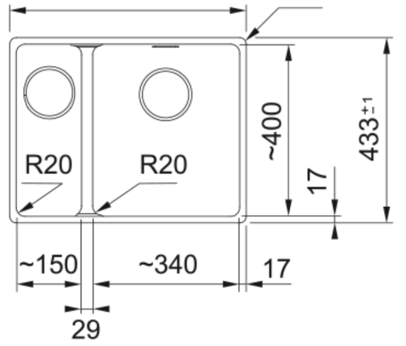 Franke Maris MRG 160-34-15 Fragranite Pizarra Gris Fregadero gris oscuro Derecha Bajo encimera 125.0714.607