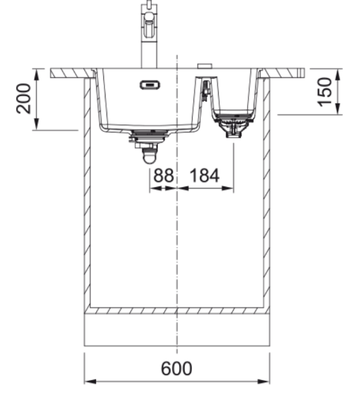 Franke Maris MRG 160-34-15 Fragranite Slate Grey Fregadero Gris oscuro Izquierda Instalación bajo encimera 125.0714.608