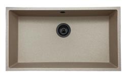 GraniteMy fregadero universal de granito beige arena 74x40 cm sobre encimera, bajo encimera y a ras con tapón negro 1208968020