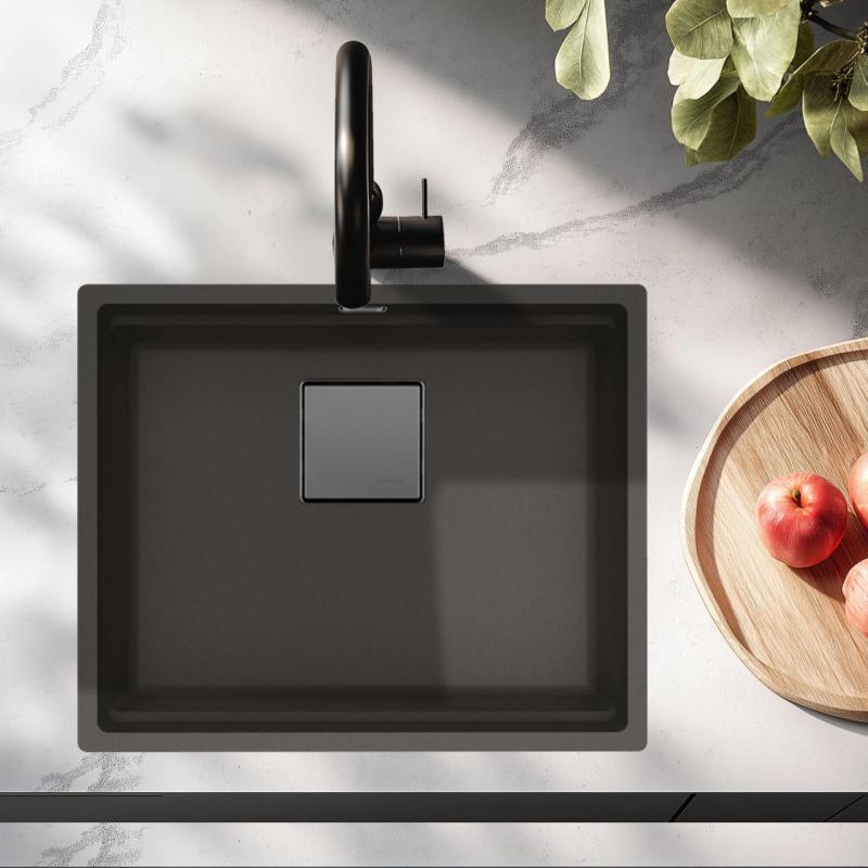 Franke Kubus KNG 110.52 Fregadero 52x42 Pizarra Gris Granito Gris Oscuro Bajo encimera 125.0714.636