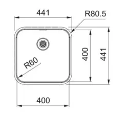 Franke Smart SRX 210.40 Fregadero de Acero Inoxidable 40x40 Montaje a Ras - 127.0688.727