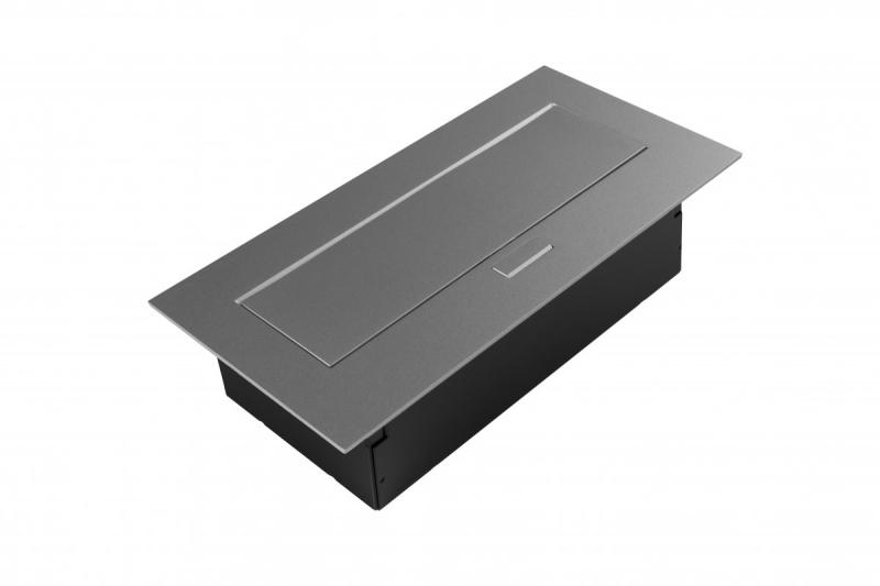 Enchufe para muebles 2x enchufe con toma de tierra, USB A+C, cable de alimentación con enchufe, alu