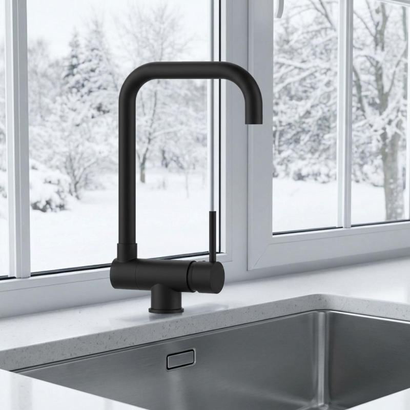 Graniteland Serenity grifo de cocina negro con caño plegable 1208969533