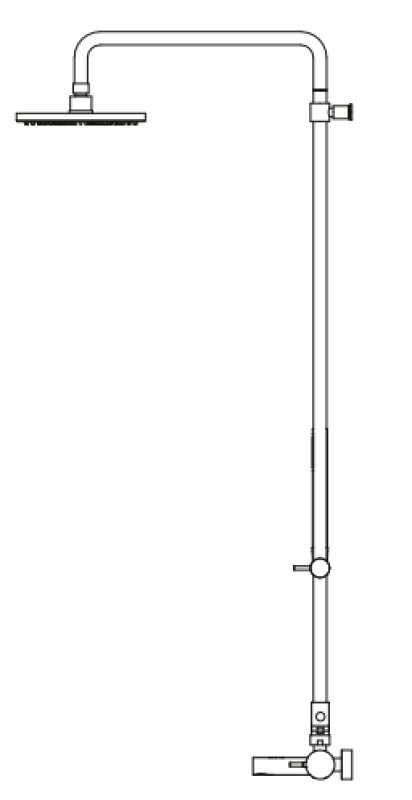 Revolución del Agua Flow grifo de ducha de tres vías con ducha principal de 250 mm de diámetro y ducha de mano redonda en color Gun metal (Gris plomo) T131NR25GME.