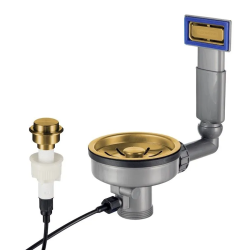Lorreine Juego de Tapón de Fregadero Dorado con Rebose y Botón de Presión para Vaciado Automático 1208969592