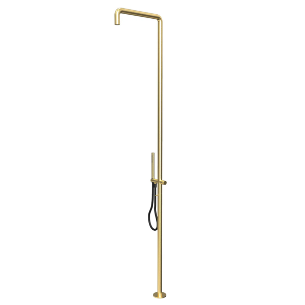 Waterevolution Flow columna de ducha con mezclador y ducha de mano Light Gold T147WGE