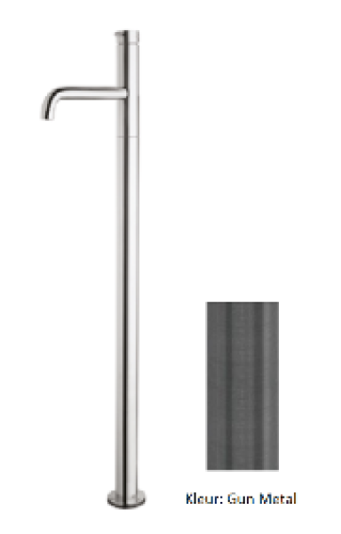 Waterevolution Flow grifo de bañera independiente gun metal T134GME