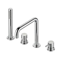 Waterevolution Flow Grifo de Bañera de 4 Agujeros para Montaje en Borde de Bañera Cromo H T138H01