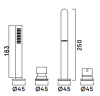 Waterevolution Flow 4-gats Badkraan voor Badrandmontage Zwart T138PR