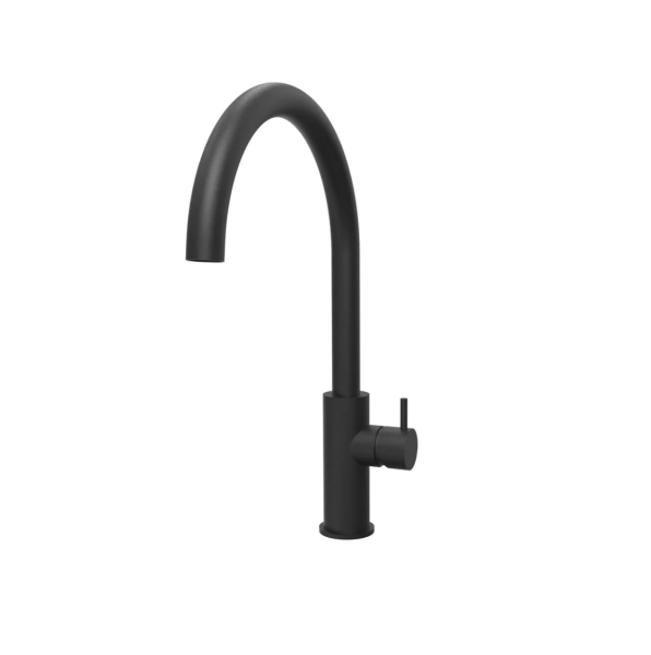 Grifo de cocina Waterevolution Flow con caño giratorio redondo negro T158UPR