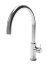 Waterevolution Flow grifo de cocina con salida giratoria redonda cobre T158UCPE