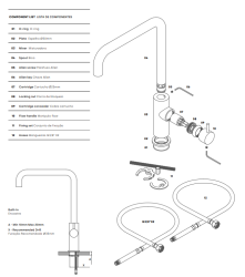 Waterevolution Flow grifo de cocina con caño giratorio en ángulo dorado claro T158HWGE