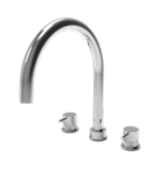 Waterevolution Flow grifo de cocina de 3 orificios con caño giratorio y conexión para agua filtrada cromo T152U01