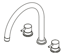 Waterevolution Flow grifo de cocina de 3 orificios con caño giratorio y conexión para agua filtrada cromo T152U01