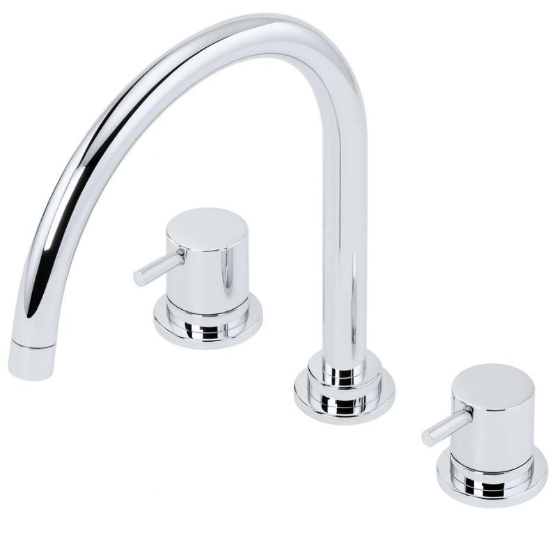 Waterevolution Flow grifo de cocina de 3 orificios con caño giratorio y conexión para agua filtrada cromo T152U01