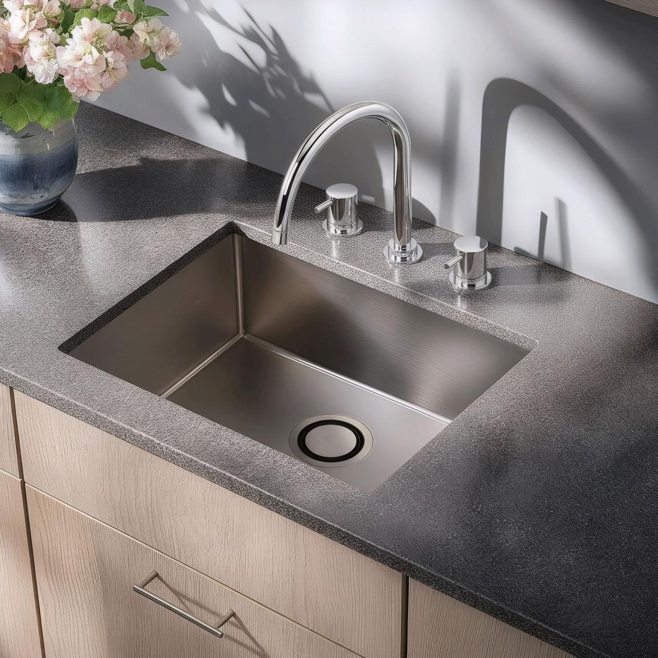 Waterevolution Flow grifo de cocina de 3 orificios con caño giratorio y conexión para agua filtrada cromo T152U01 - Productafbeelding 2