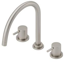 Revolución del Agua Grifo de Cocina de 3 Agujeros Flow con Caño Giratorio y Conexión para Agua Filtrada Acero Inoxidable T152UIE