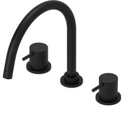 Revolución del agua Flow grifo de cocina de 3 agujeros con caño giratorio y conexión para agua filtrada negro T152UPR