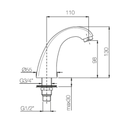 Línea de Pedal PB grifo surtidor cromo para encimera o lavabo 1208969732