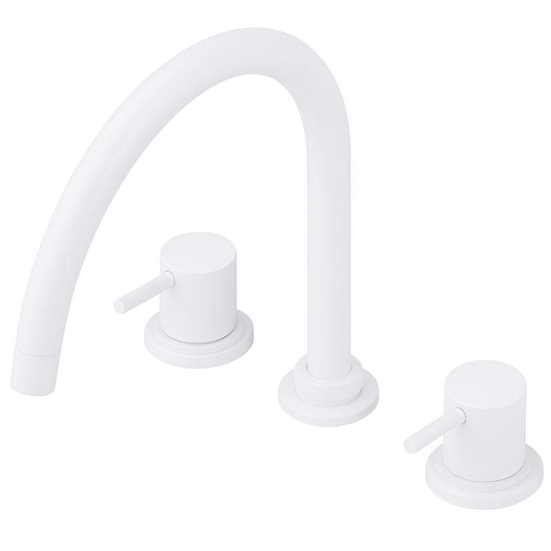 Waterevolution Flow grifo de cocina de 3 orificios con caño giratorio y conexión para agua filtrada blanco T152UBR