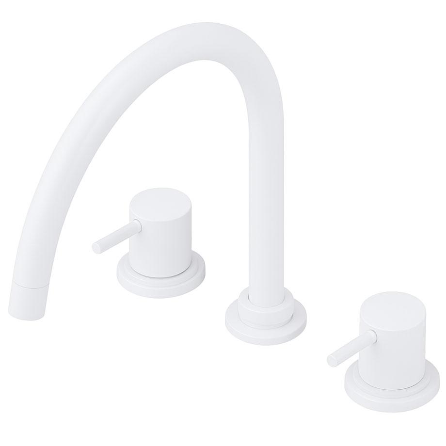 Waterevolution Flow grifo de cocina de 3 orificios con caño giratorio y conexión para agua filtrada blanco T152UBR - Productafbeelding