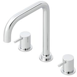 Waterevolution Flow grifo de cocina en ángulo de 3 orificios con caño giratorio y conexión para agua filtrada cromo T152H01
