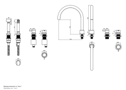 Revolución del Agua Flow grifo de cocina de 4 agujeros con rociador extraíble en metal gun T153UGME