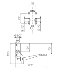 PB Pedal Line Doble Pedal Mezclador de Pie cromado para Montaje en Suelo 1208969756