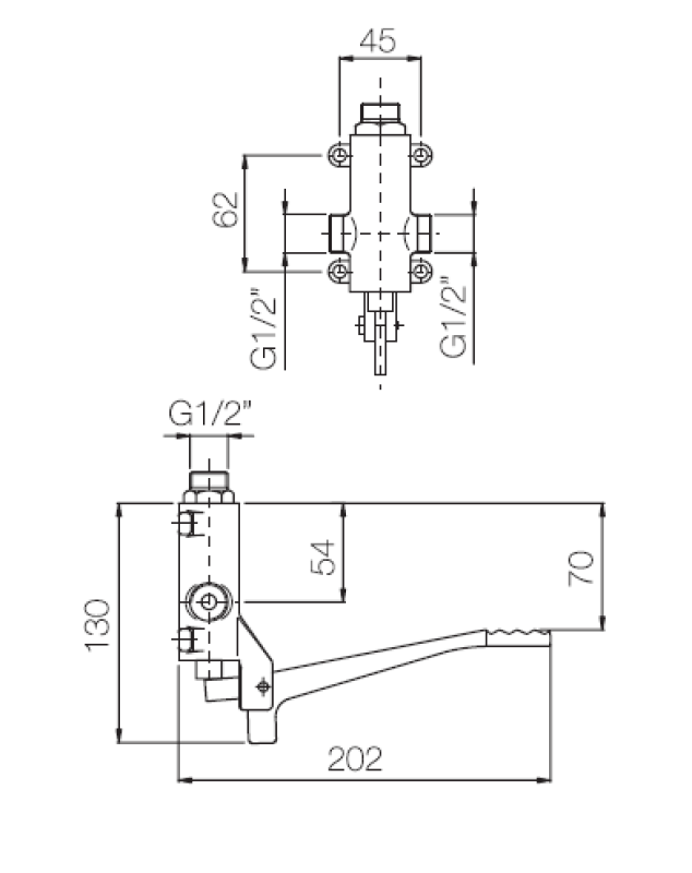 PB Pedal Line Doble Pedal Mezclador de Pie cromado para Montaje en Suelo 1208969756