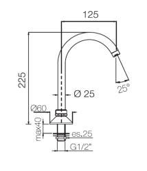 Grifo de pedal PB Pedal Line, caño cromado para encimera de cocina o lavabo 1208969764