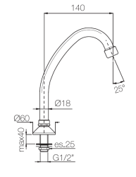 Línea de pedal PB grifo de salida cromado para encimera o lavabo 1208969771