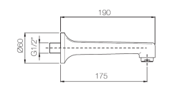 Grifo de pared con salida cromada PB Pedal Line 1208969773