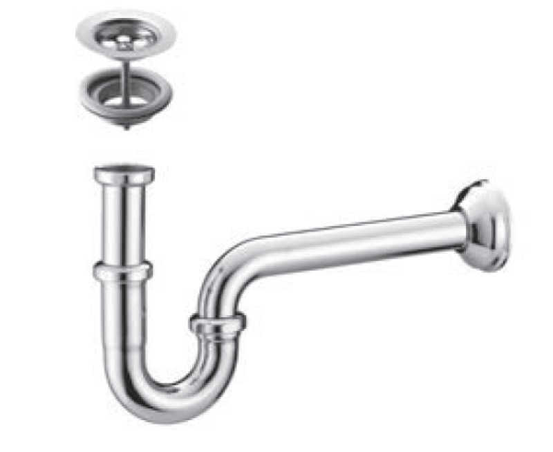 PB Unix P sifón tubular metálico con desagüe de 1 1/4 cromado 1208969777