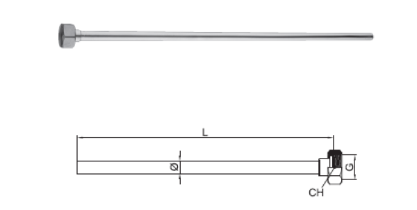 Tubo de conexión PB para grifo cromado 1208969800