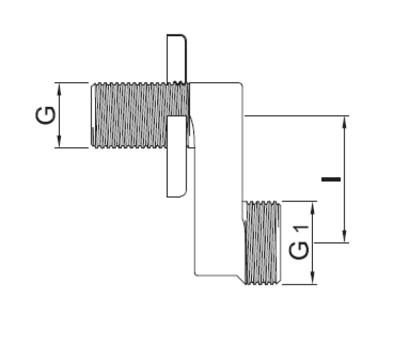 Acoplamiento PB S cromado Ajustable 100mm Excéntrico G 1/2” G1 3/4” 1208969852