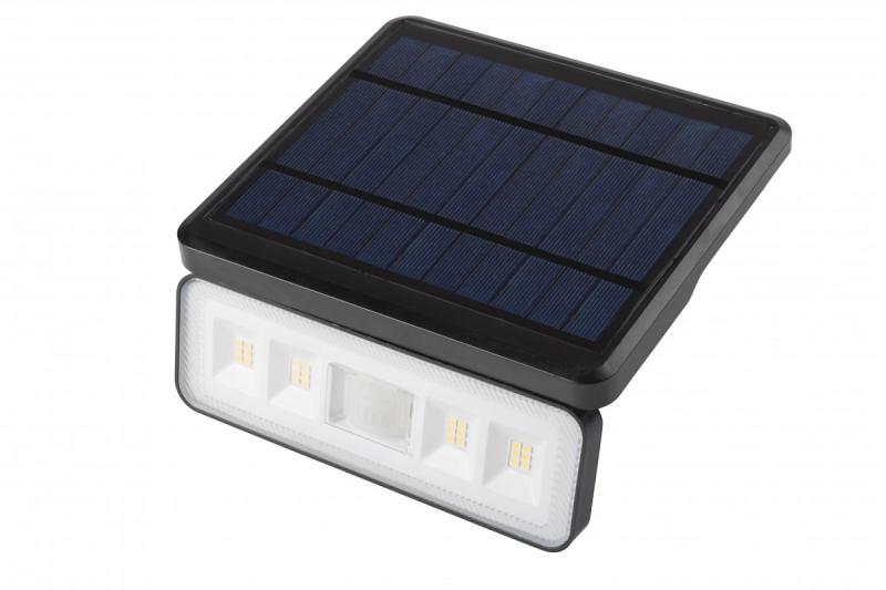 Luminaria solar con sensor de movimiento y crepúsculo DAVOS, LED, 1000lm, 4000K, 2000mAh, IP54, negro