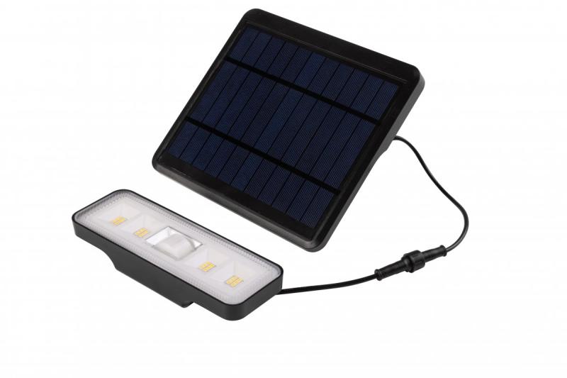 Luminaria solar con sensor de movimiento y crepúsculo DAVOS, LED, 1000lm, 4000K, 2000mAh, IP54, negro